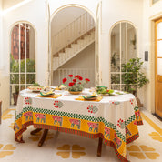 Cheval Nomade Mustard & Green Tablecloth