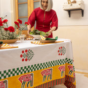 Cheval Nomade Mustard & Green Tablecloth
