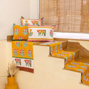 Cheval Nomade Mustard & Green Cushion Cover