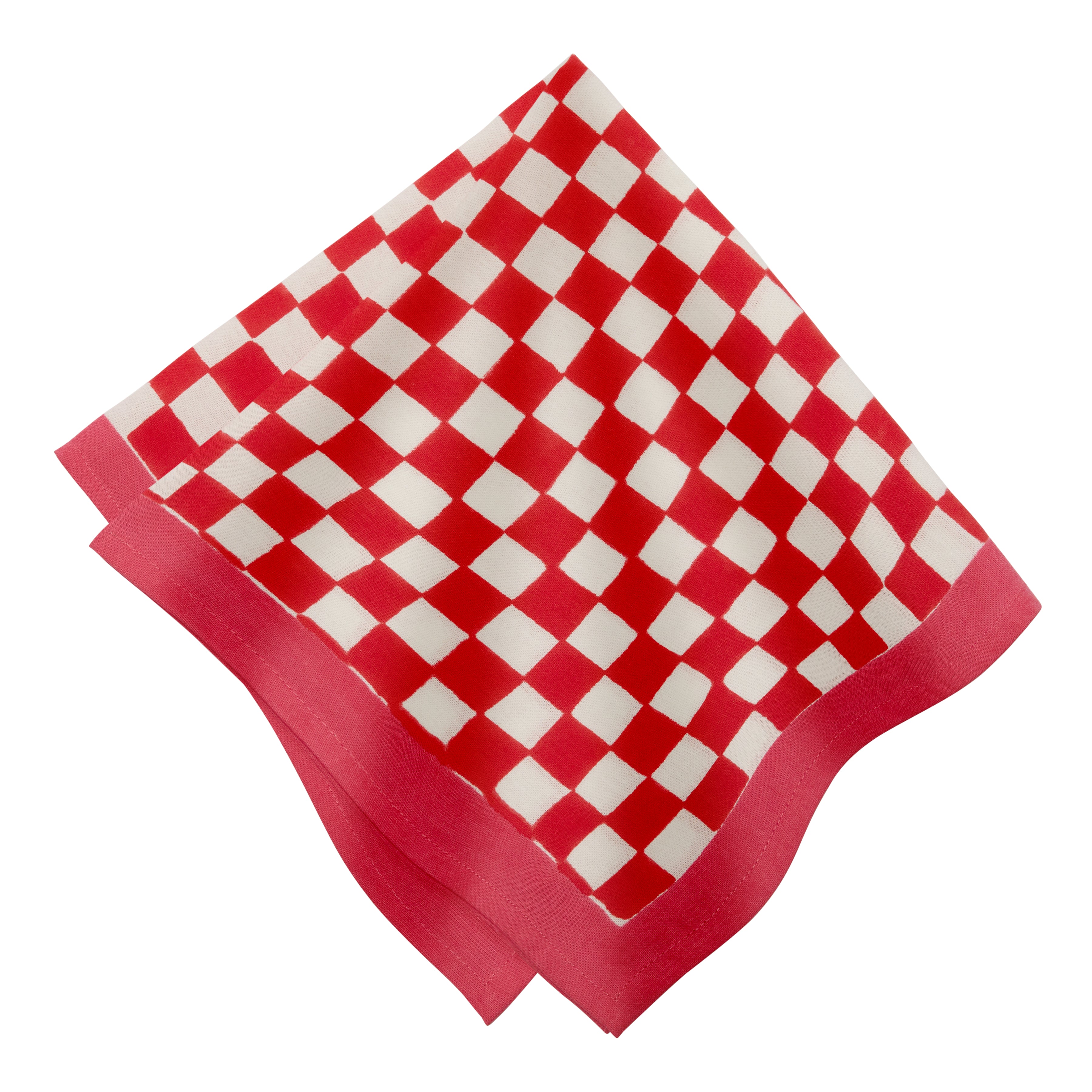 Gingham Check Red/Pink Napkins 20x20 - Set of 4