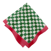 Gingham Check Green/Pink Napkins 20x20 - Set of 4