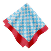 Gingham Check Blue/Red Napkins 20x20 - Set of 4