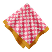 Gingham Check Pink/Mustard Napkins 20x20 - Set of 4