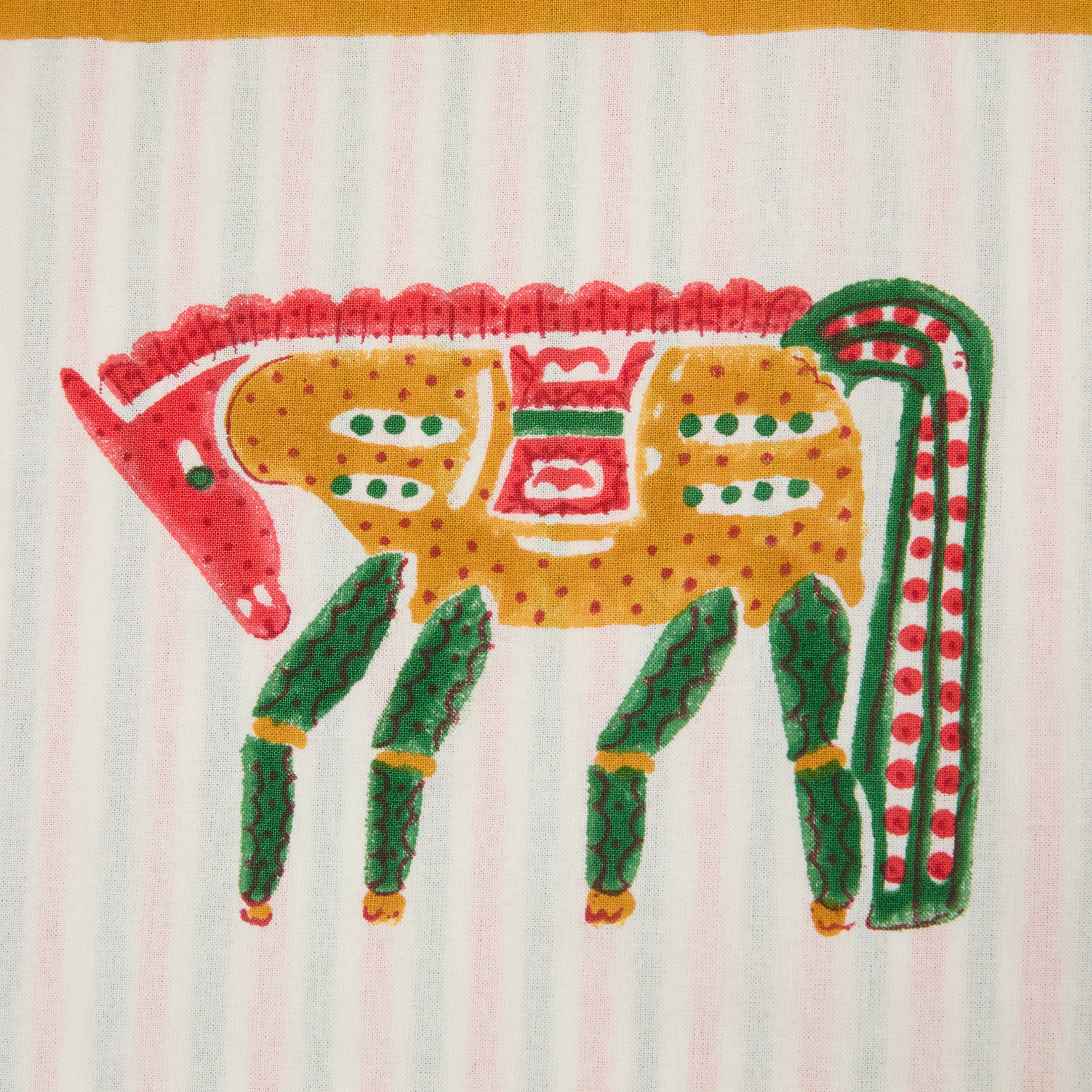 Cheval Nomade Mustard & Green Cushion Cover