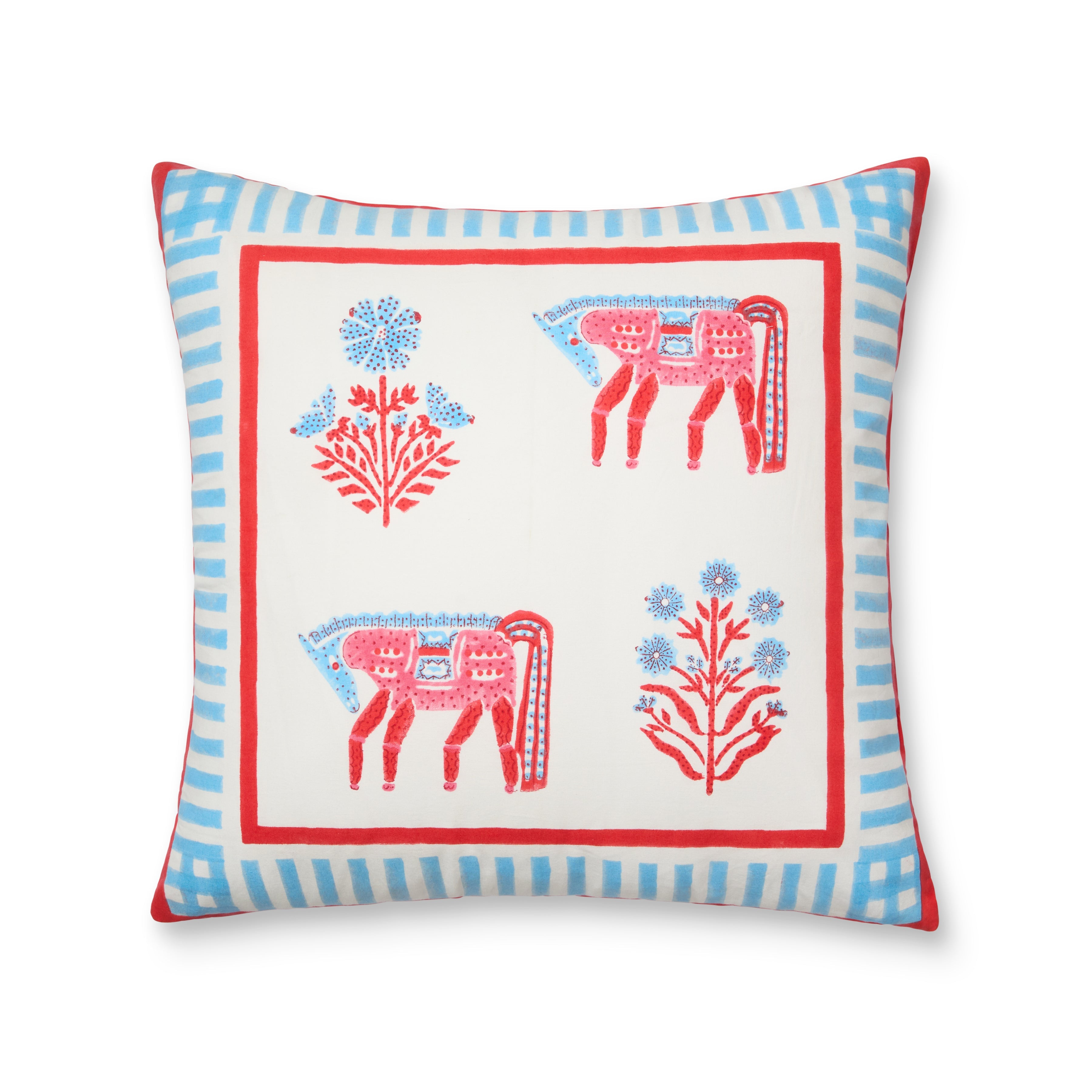 Cheval Nomade Pink & Blue Cushion Cover