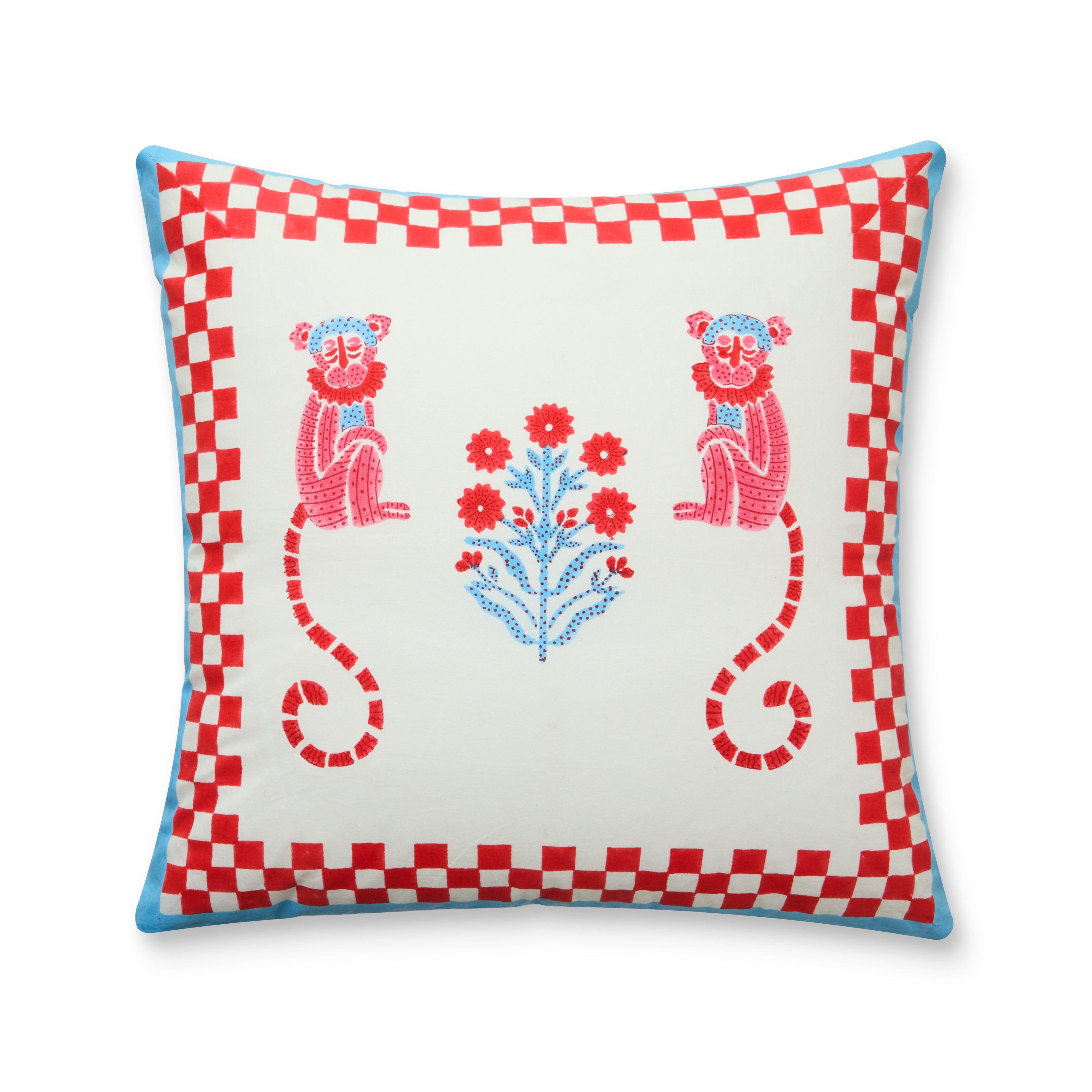 Monkey Red & Blue Cushion Cover
