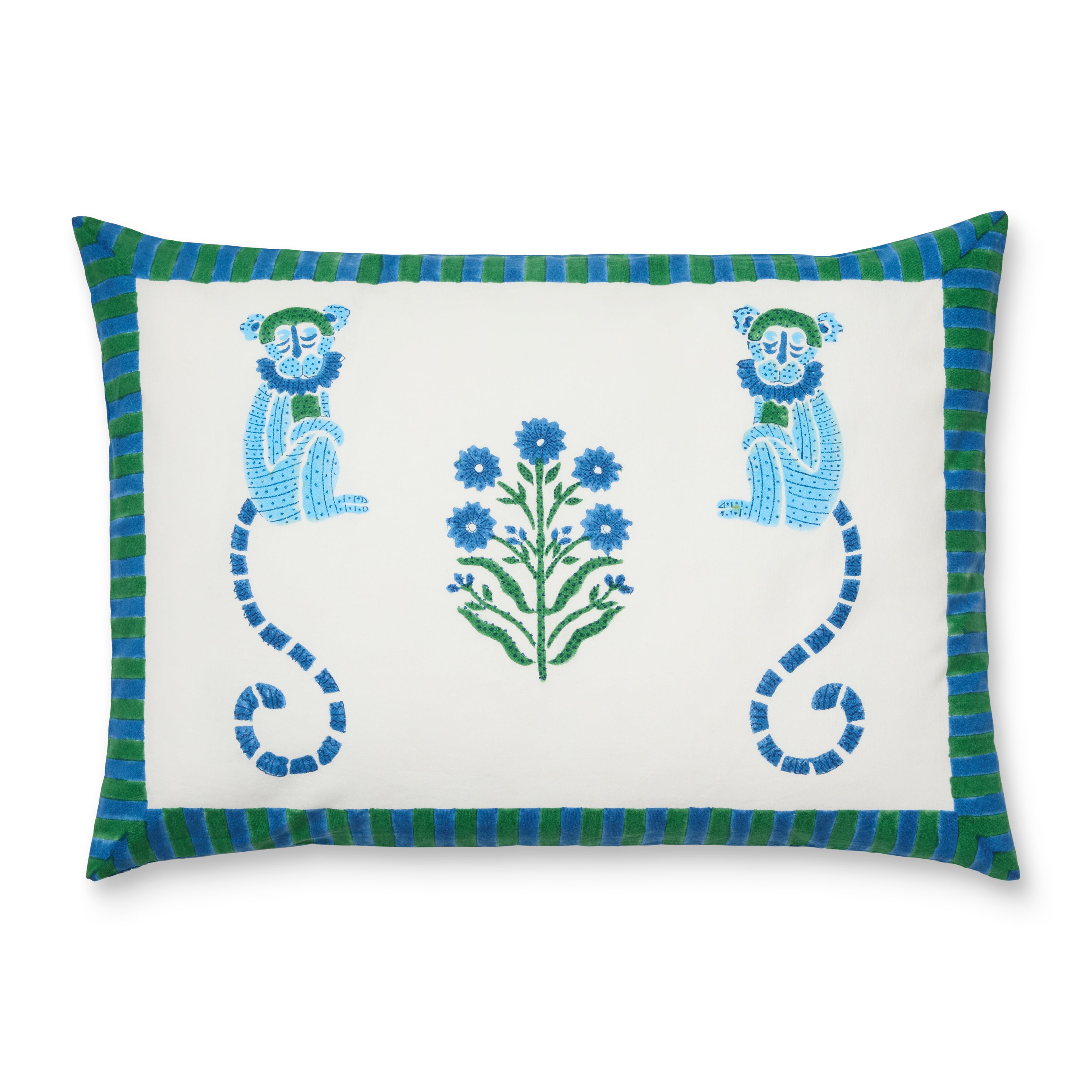 Monkey Blue & Green Cushion Cover