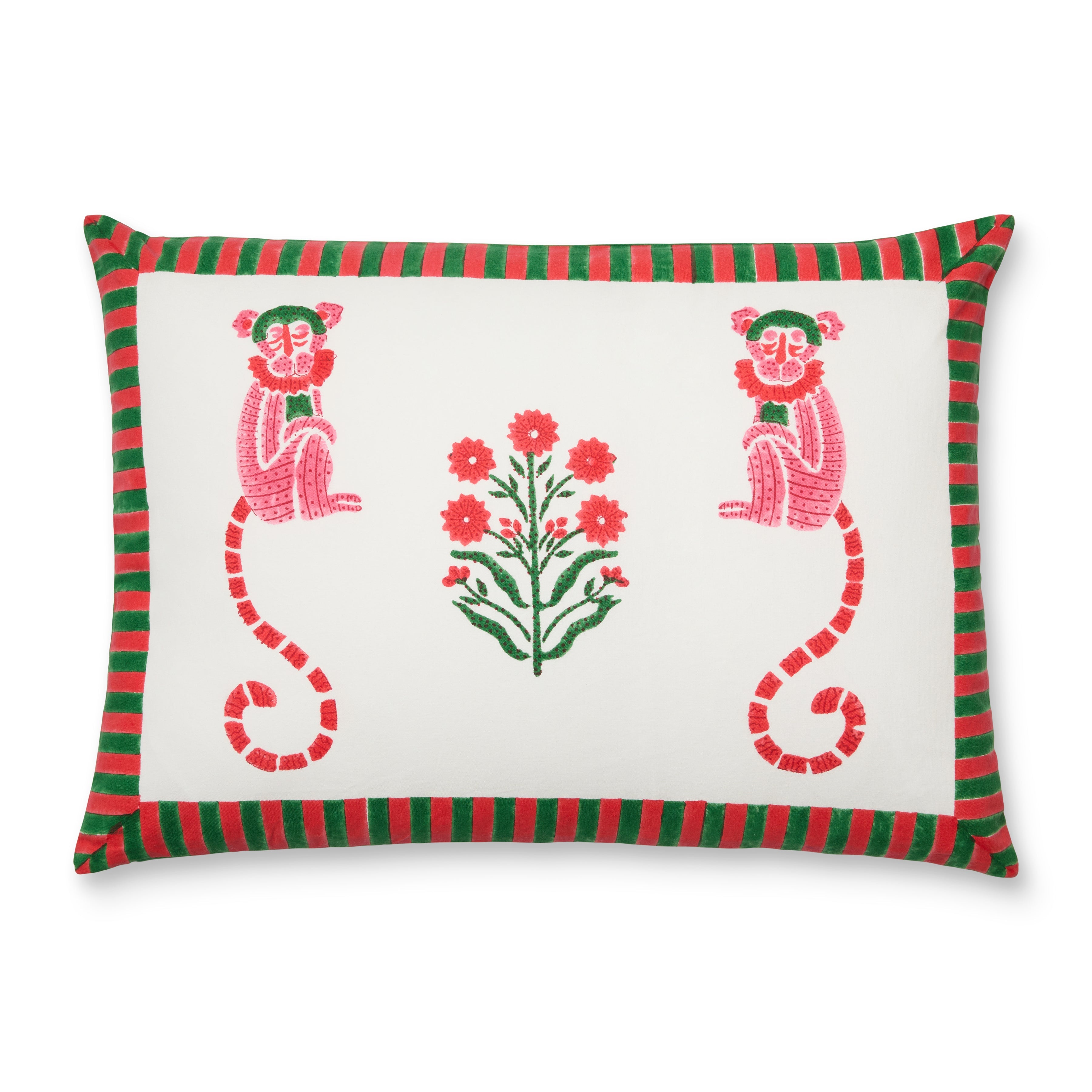 Monkey Pink & Green Cushion Cover