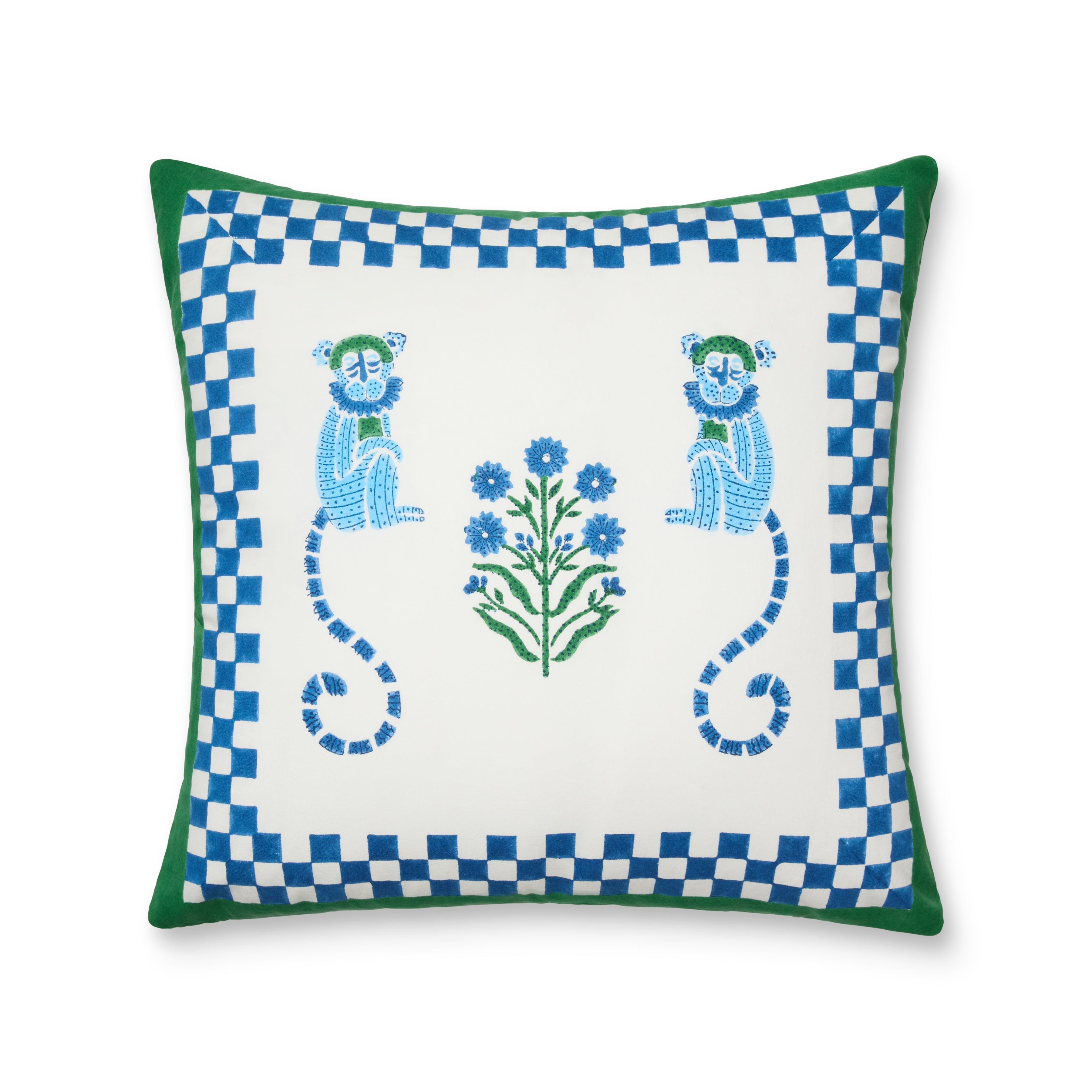 Monkey Blue & Green Cushion Cover