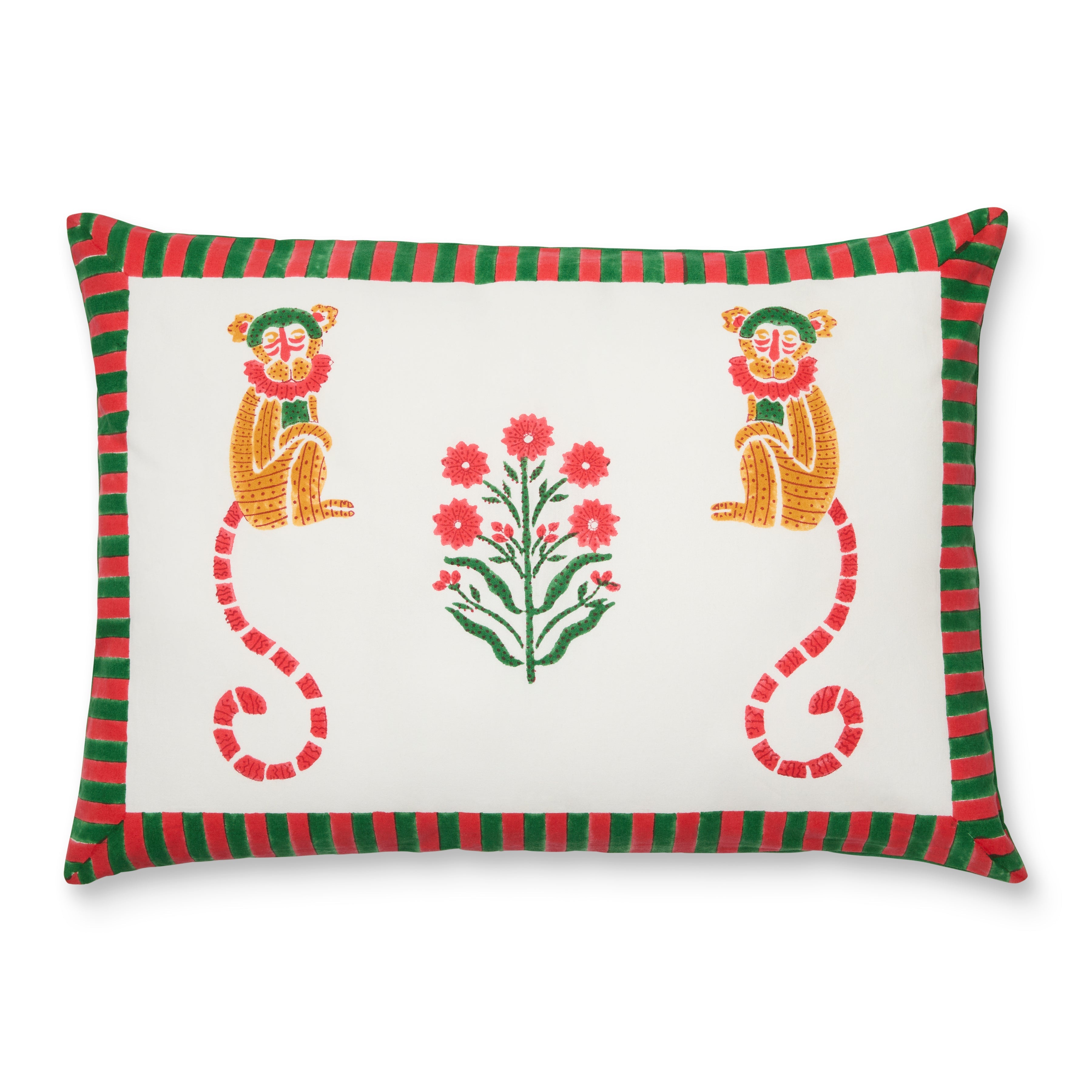Monkey Green & Red Cushion Cover