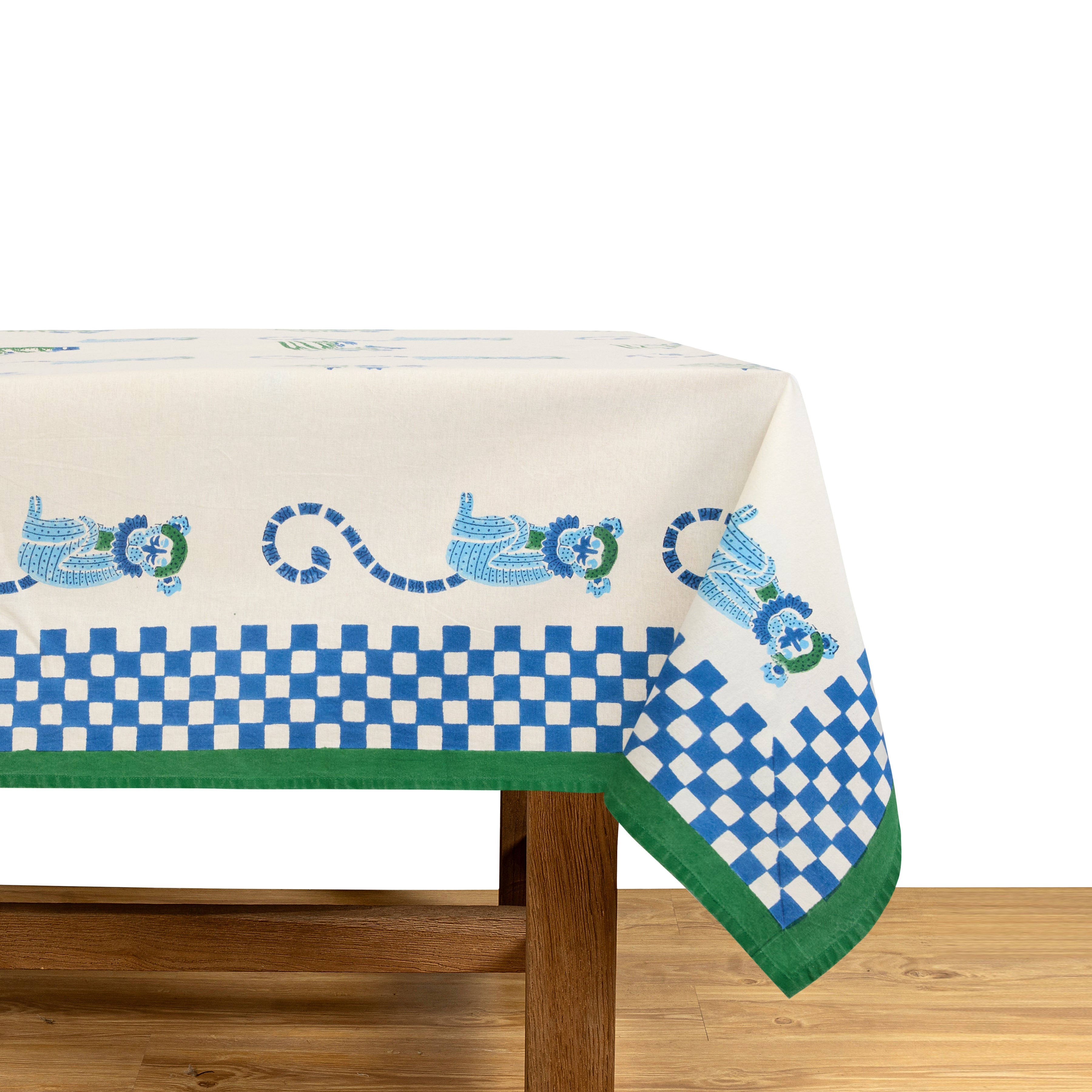 Monkey Blue & Green Tablecloth