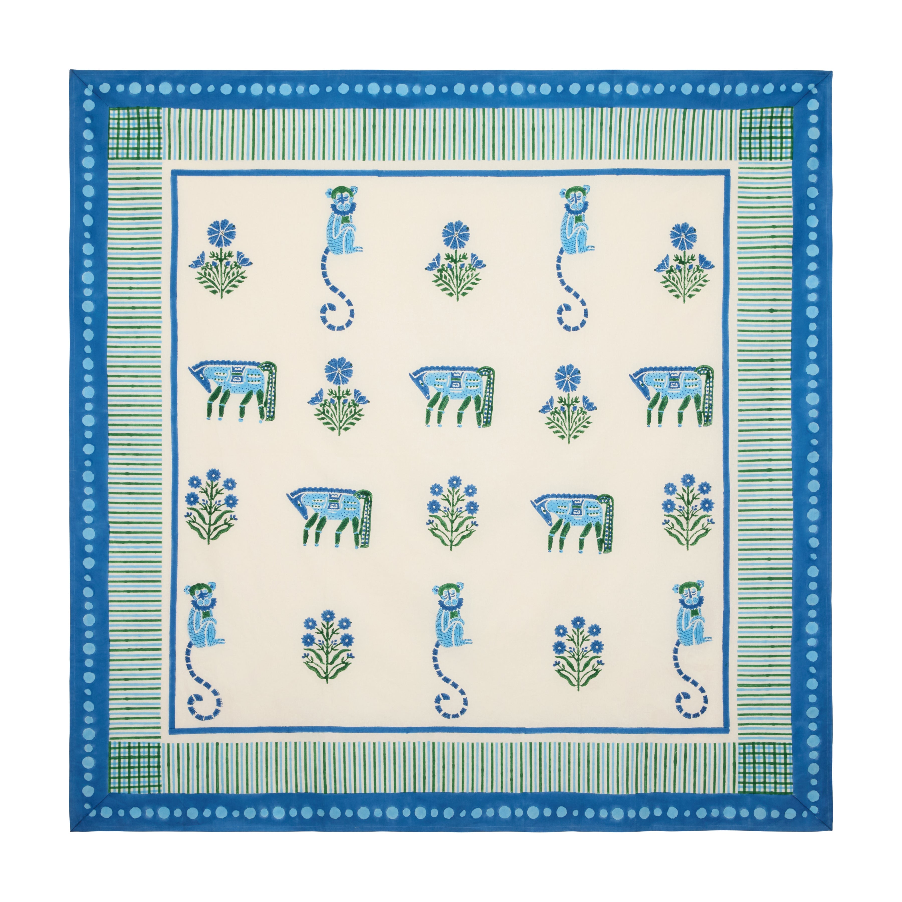 Menagerie Blue Tablecloth