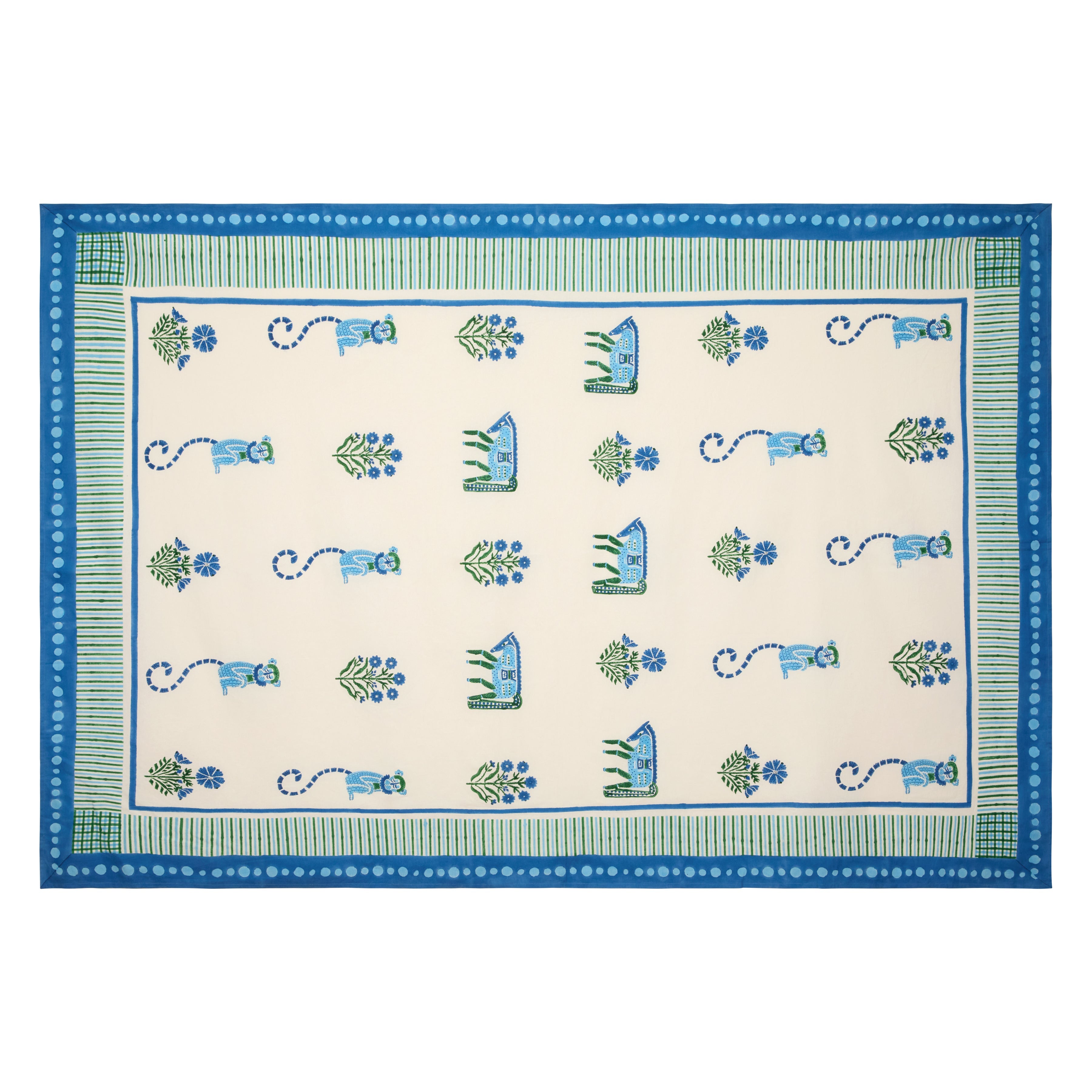Menagerie Blue Tablecloth