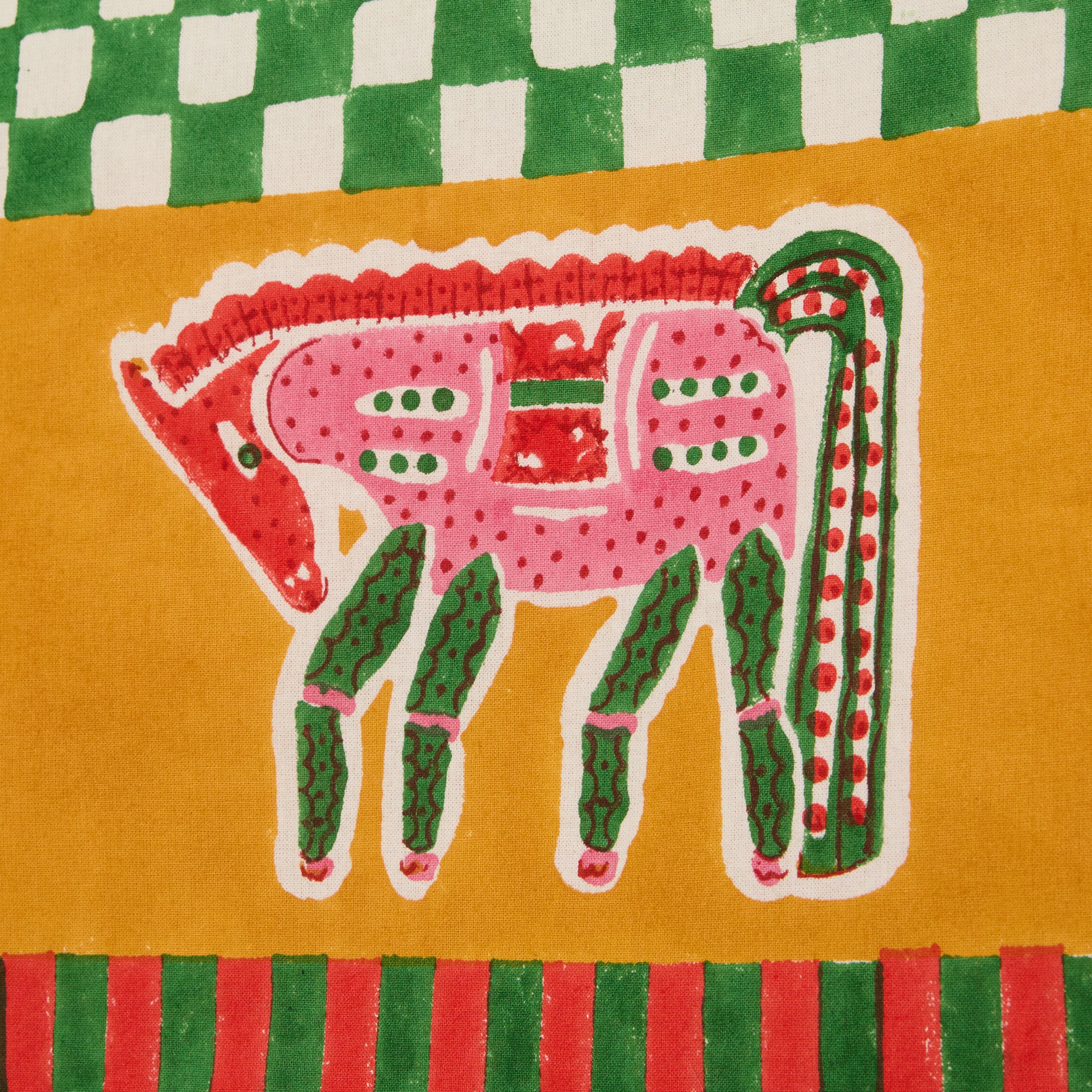 Cheval Nomade Mustard & Green Tablecloth