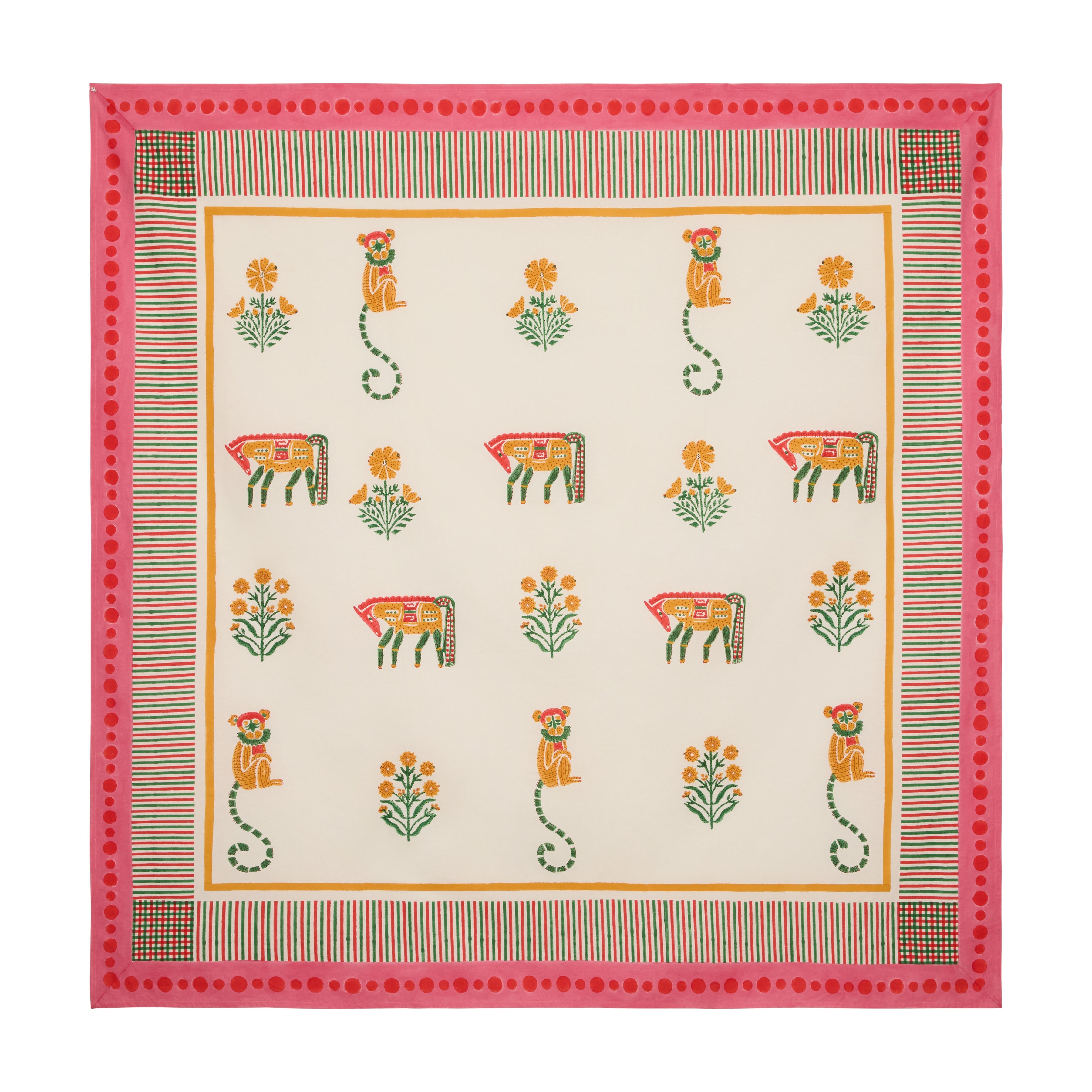 Menagerie Pink Tablecloth