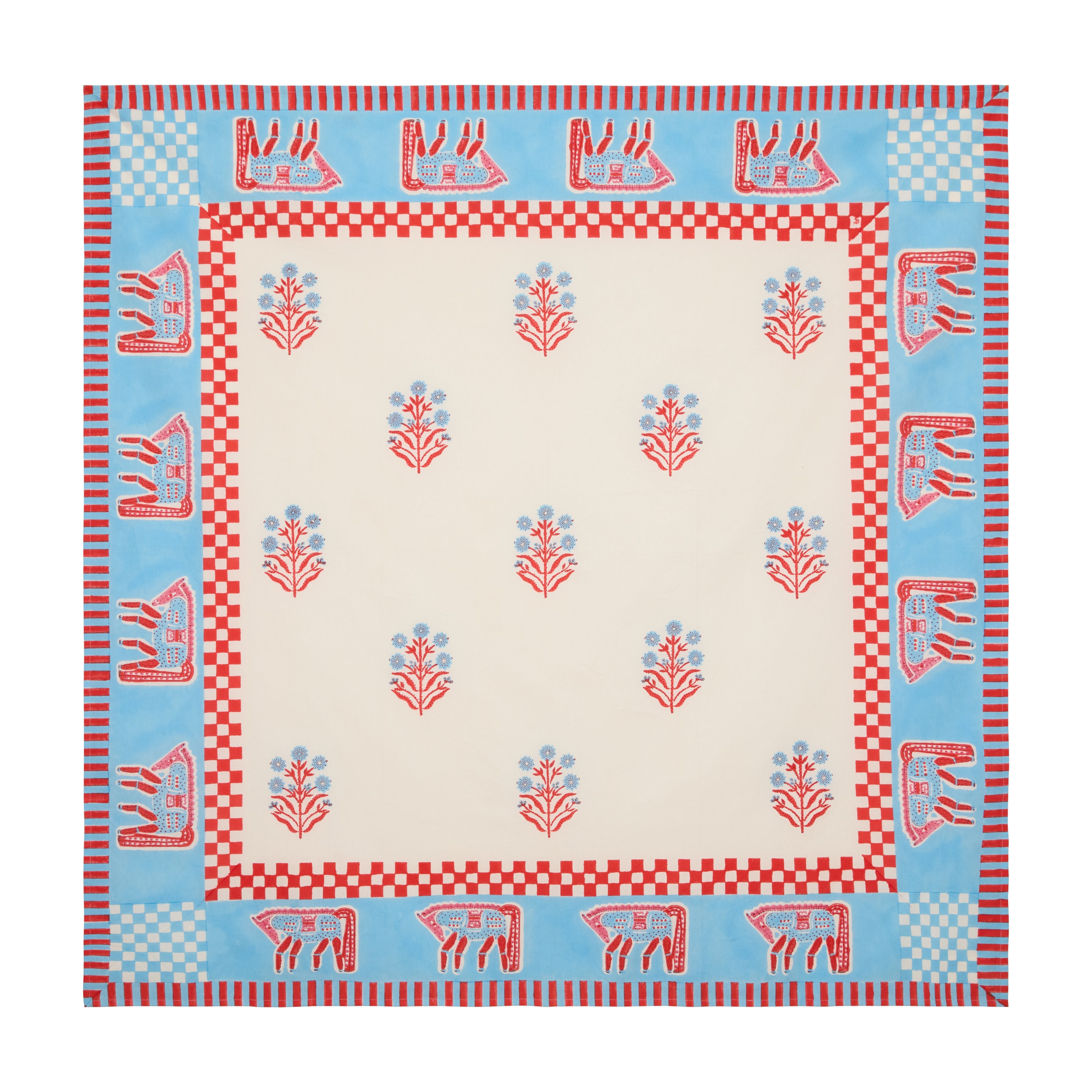 Cheval Nomade Pink & Blue Tablecloth
