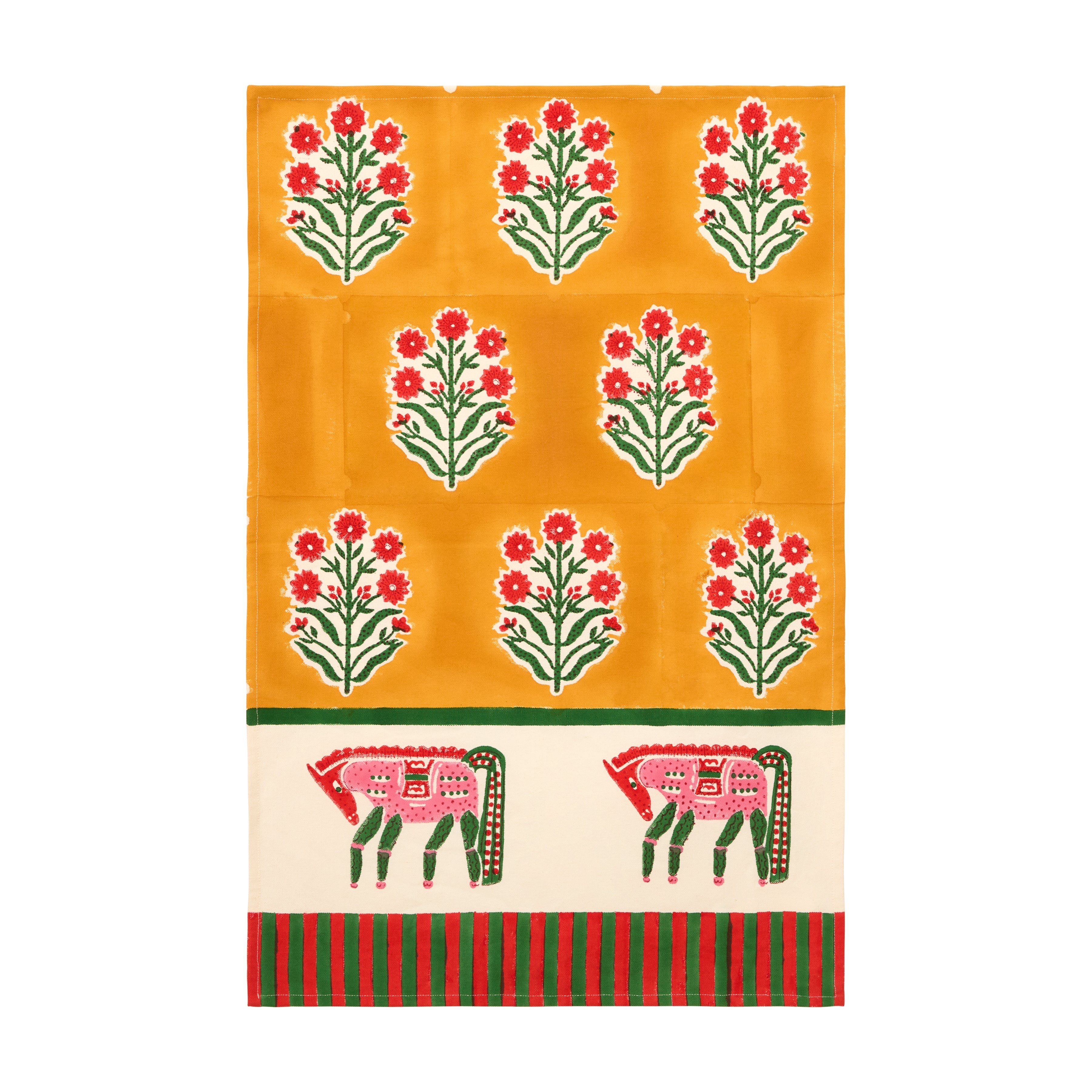 Cheval Nomade Mustard & Green Tea Towels, Set of 2
