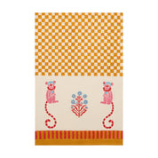Monkey Mustard & Pink Tea Towels, Set of 2