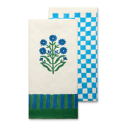 Monkey Blue & Green Tea Towels, Set of 2