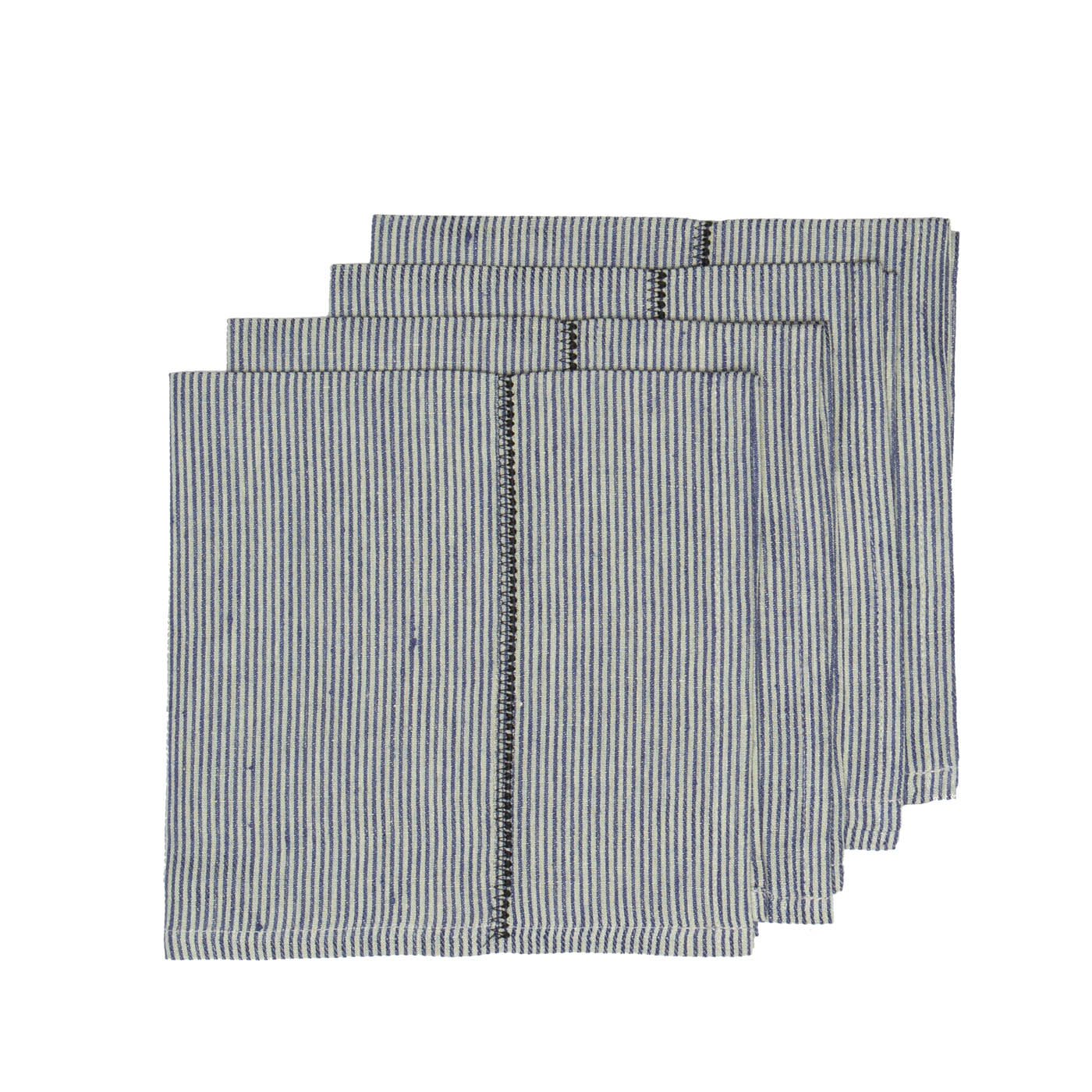 Black Striped Linen Towels Set Provence - LinenMe