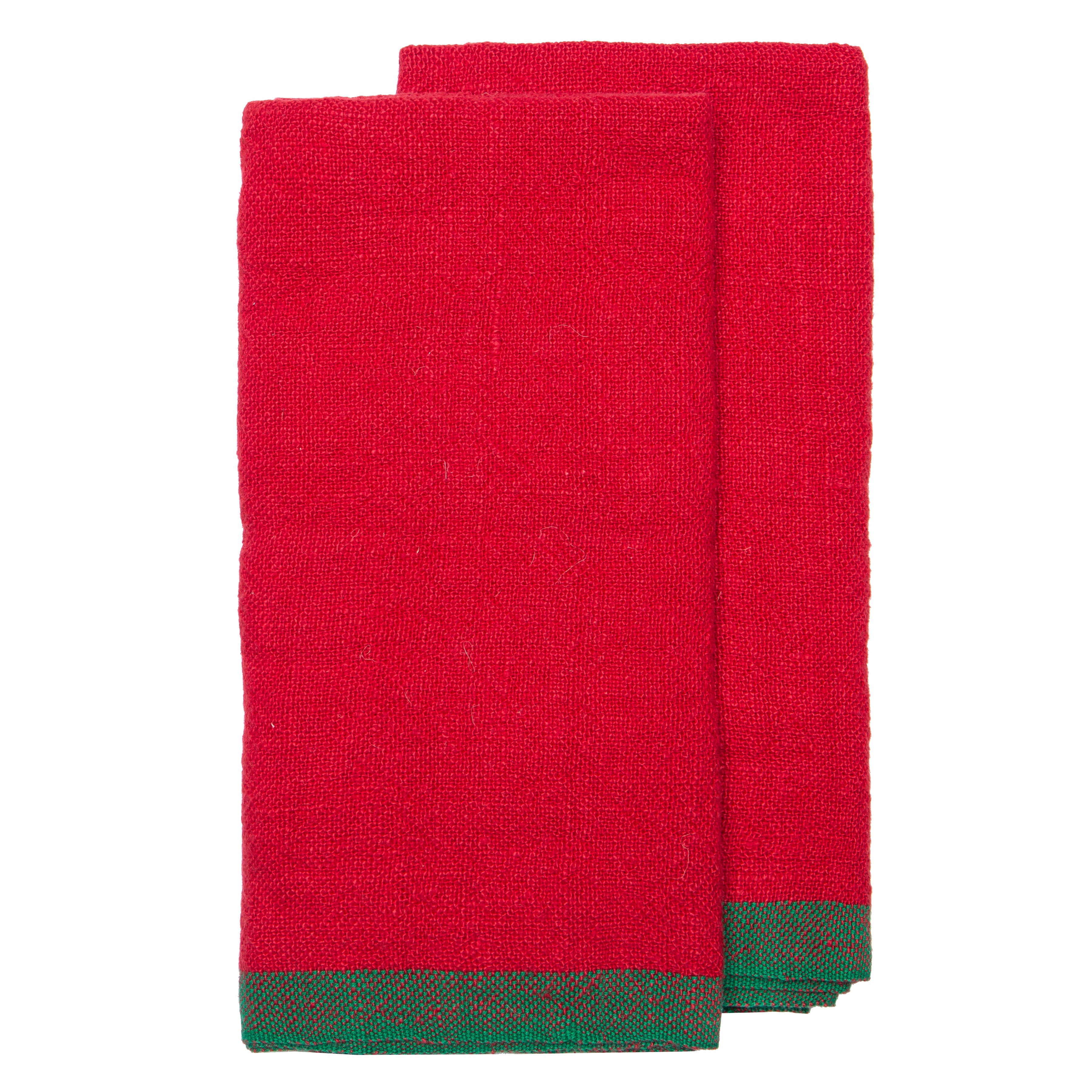 Color Block Red & Green Napkins 20x20 - Set of 4