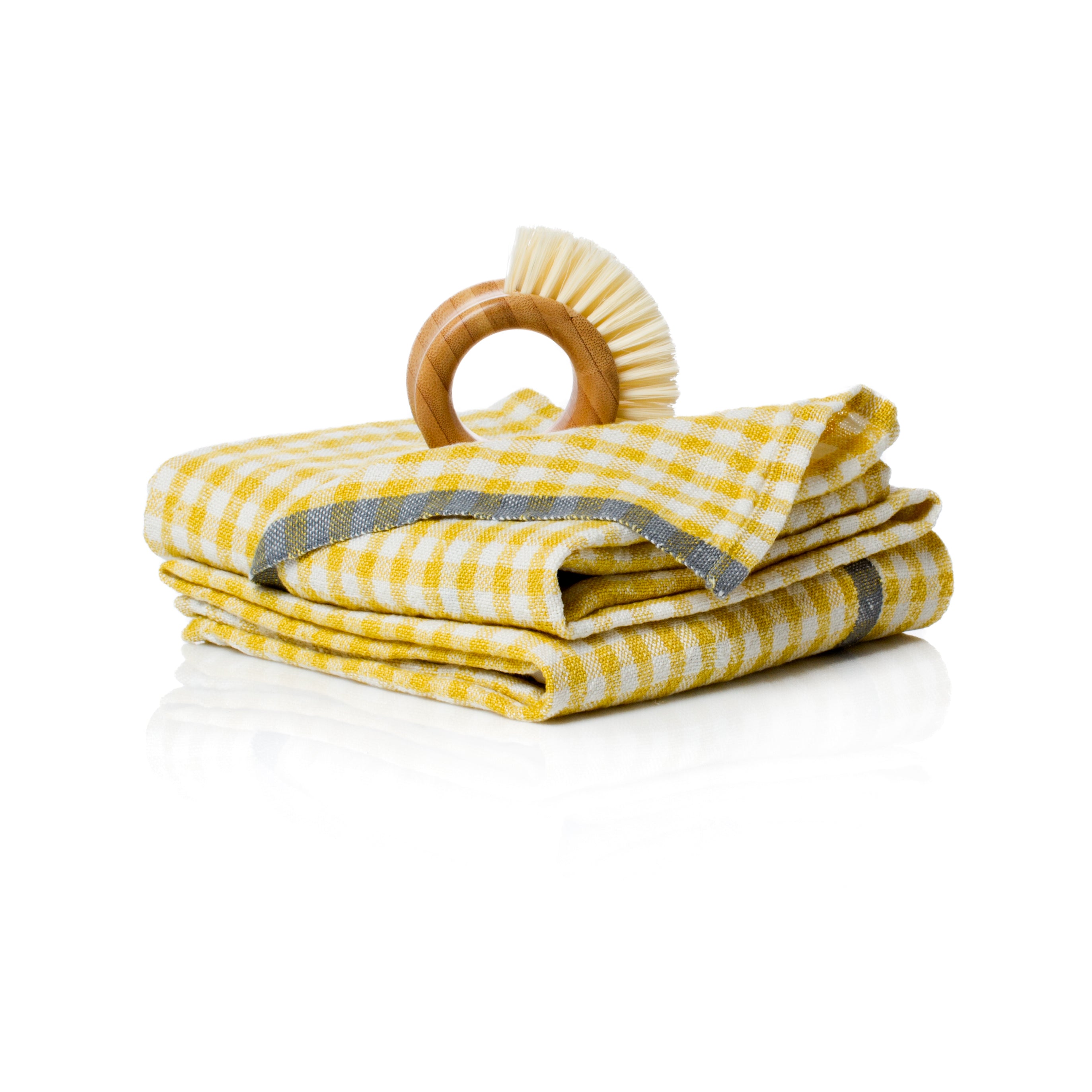 Gingham Linen Dish Towel - Cinnamon –