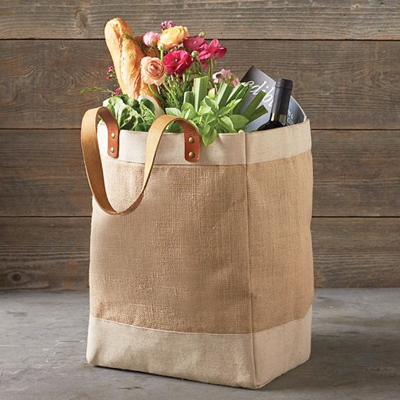 Burlap Natural Market Tote